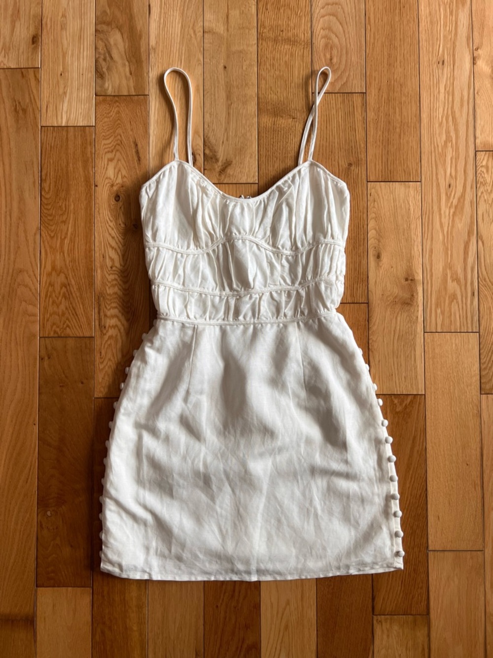White Spaghetti Strap Mini Dress - Classic Summer Style